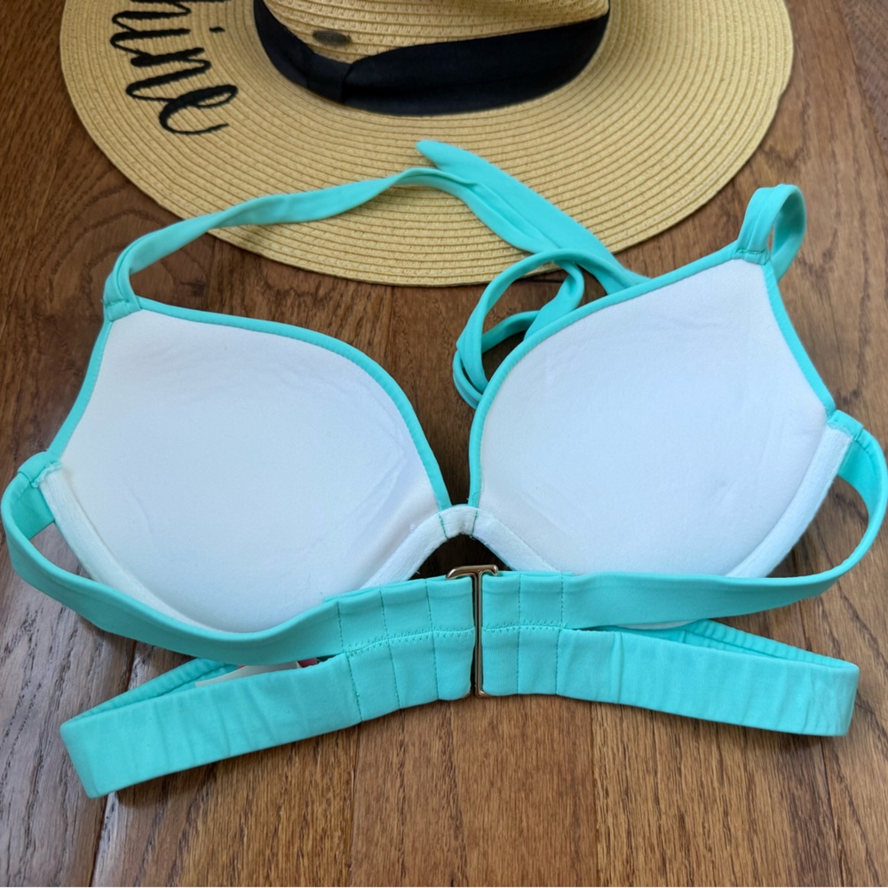 Rare Victoria's Secret Aqua Hottie Push Up Bikini Top and Matching Itsy Bottoms - Picture 7 of 10